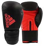 adidas Hybrid 50 Boxing Gloves Guantes de Boxeo, Unisex Adulto, Negro/Rojo, 12 onzas