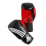 Adidas Guante de boxeo, Multicolor (negro/ rojo), 12 oz