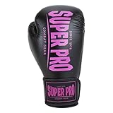 Super Pro Campeón Guantes de Boxeo, Unisex Adulto, Negro/Rosa, 355 ml