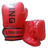 Longeek Guantes de Boxeo para niños 4oz Junior Cartoon Sparring Punchbag, Guantes de Entrenamiento...