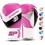 Starpro Guantes de Boxeo de Cuero de PU para Entrenamiento y Sparring en Muay Thai Kickboxing...